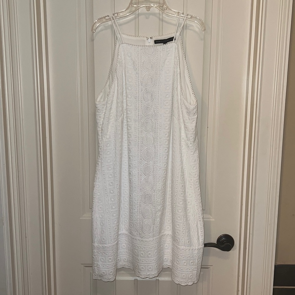 NWT White House Black Market white dress size 14